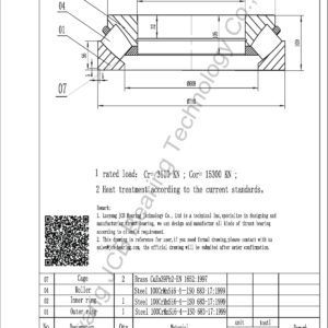 drawing of 292-530 EM spherical roller thrust bearing