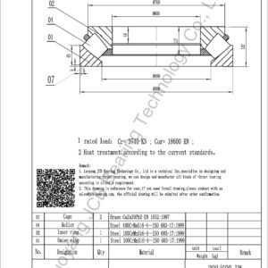 drawing of 292-600 EM spherical roller thrust bearing