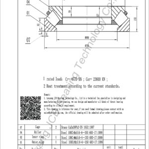 drawing of 292-630 EM spherical roller thrust bearing