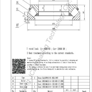 drawing of 292-670 spherical roller thrust bearing
