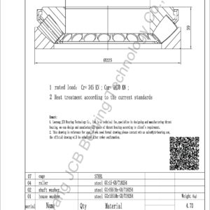 drawing of 29232E spherical roller thrust bearing
