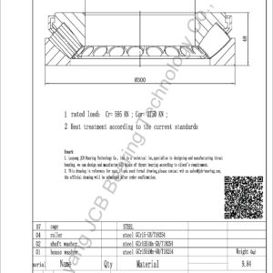 drawing of 29244E spherical roller thrust bearing