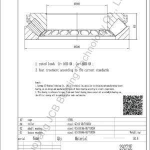 drawing of 29272E spherical roller thrust bearing