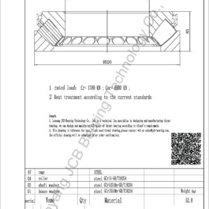 drawing of 29276E spherical roller thrust bearing