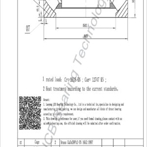 drawing of 29288 spherical roller thrust bearing