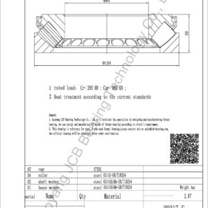 drawing of 29317 E spherical roller thrust bearing