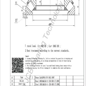 drawing of 29330 spherical roller thrust bearing