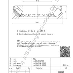 drawing of 29368E spherical roller thrust bearing