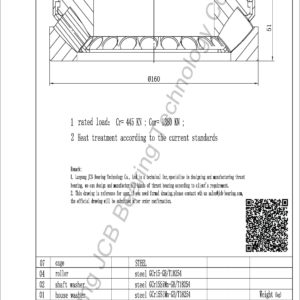 drawing of 29415E spherical roller thrust bearing