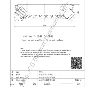 drawing of 29438E spherical roller thrust bearing