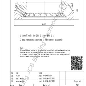 drawing of 29444E spherical roller thrust bearing