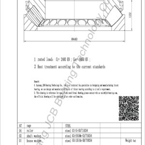 drawing of 29448E spherical roller thrust bearing