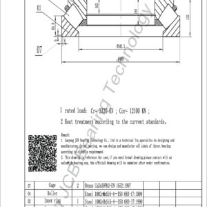 drawing of 29452 spherical roller thrust bearing