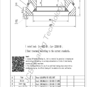drawing of 29476 spherical roller thrust bearing